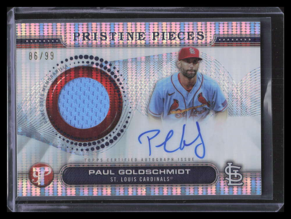 2024 Topps Pristine Pieces Autograph Refractor Paul Goldschmidt Jersey Auto /99