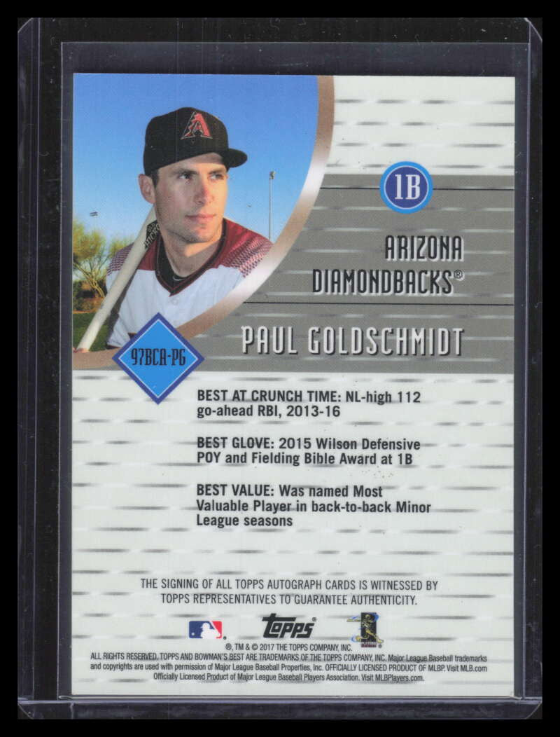 2017 Bowman's Best '97 Best Cuts Autographs 97bcapg Paul Goldschmidt Auto 18/50