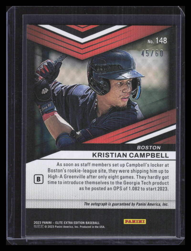 2023 Elite Extra Edition Signature Prime Numbers Kristian Campbell RC Auto 45/60