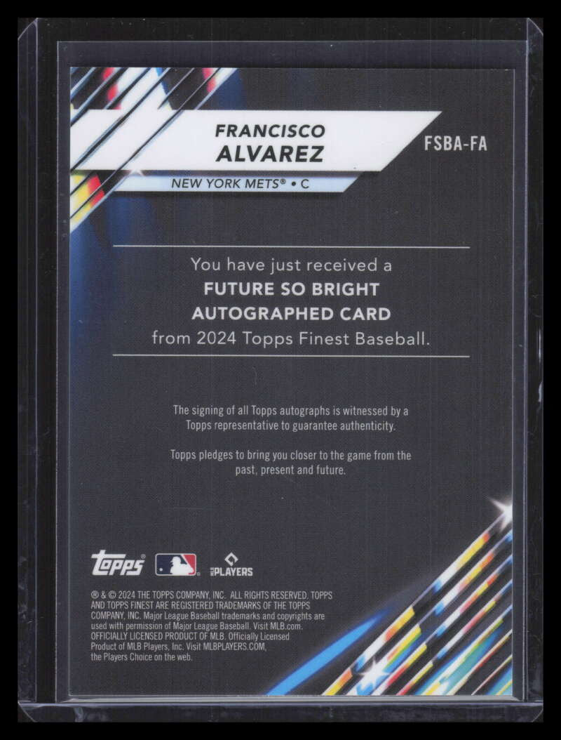 2024 Finest Future So Bright Autographs FSBAFA Francisco Alvarez Auto 12/50