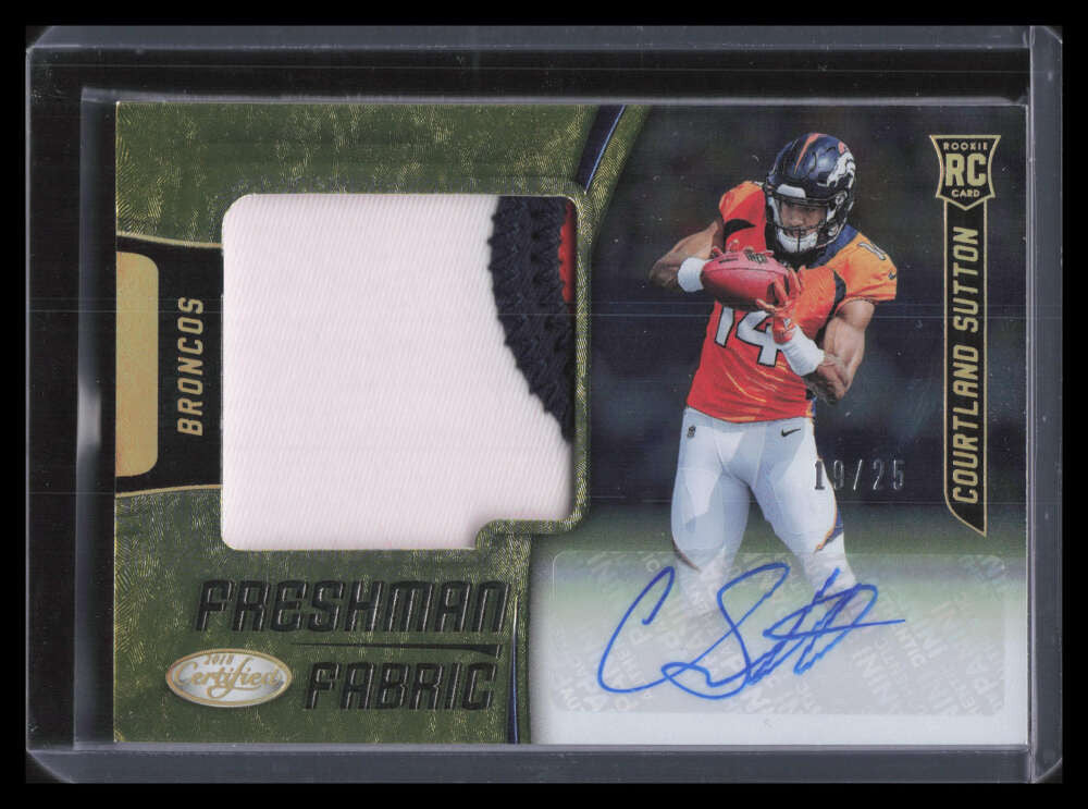 2018 Certified Freshman Fabric Gold 230 Courtland Sutton RC Patch Auto 19/25