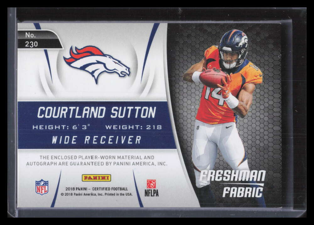 2018 Certified Freshman Fabric Gold 230 Courtland Sutton RC Patch Auto 19/25