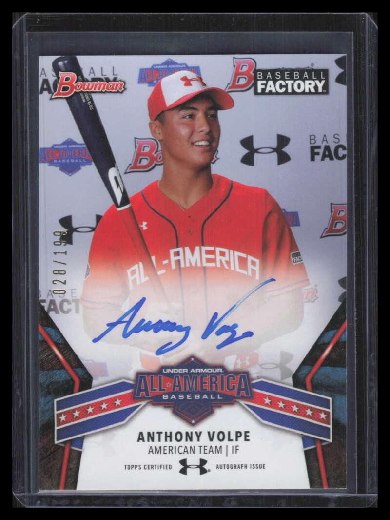 2020 Bowman Under Armour All America Factory Anthony Volpe RC Auto 28/199