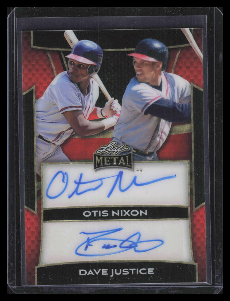 2025 Leaf Metal Dual Autographs Super Prismatic Gold Nixon Justice Dual Auto 1/1