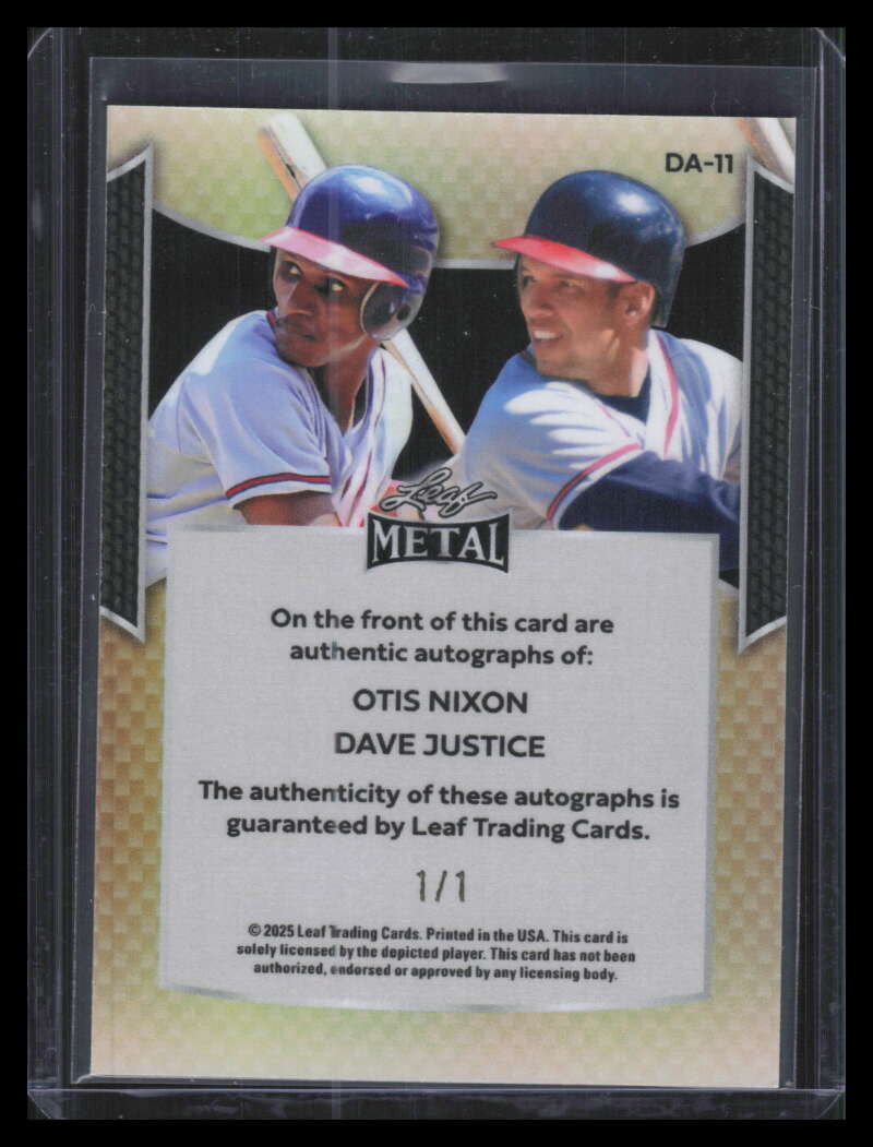 2025 Leaf Metal Dual Autographs Super Prismatic Gold Nixon Justice Dual Auto 1/1