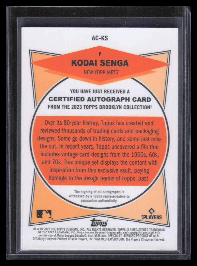 2023 Topps Brooklyn Collection Autographs Purple Kodai Senga Rookie Auto 6/10
