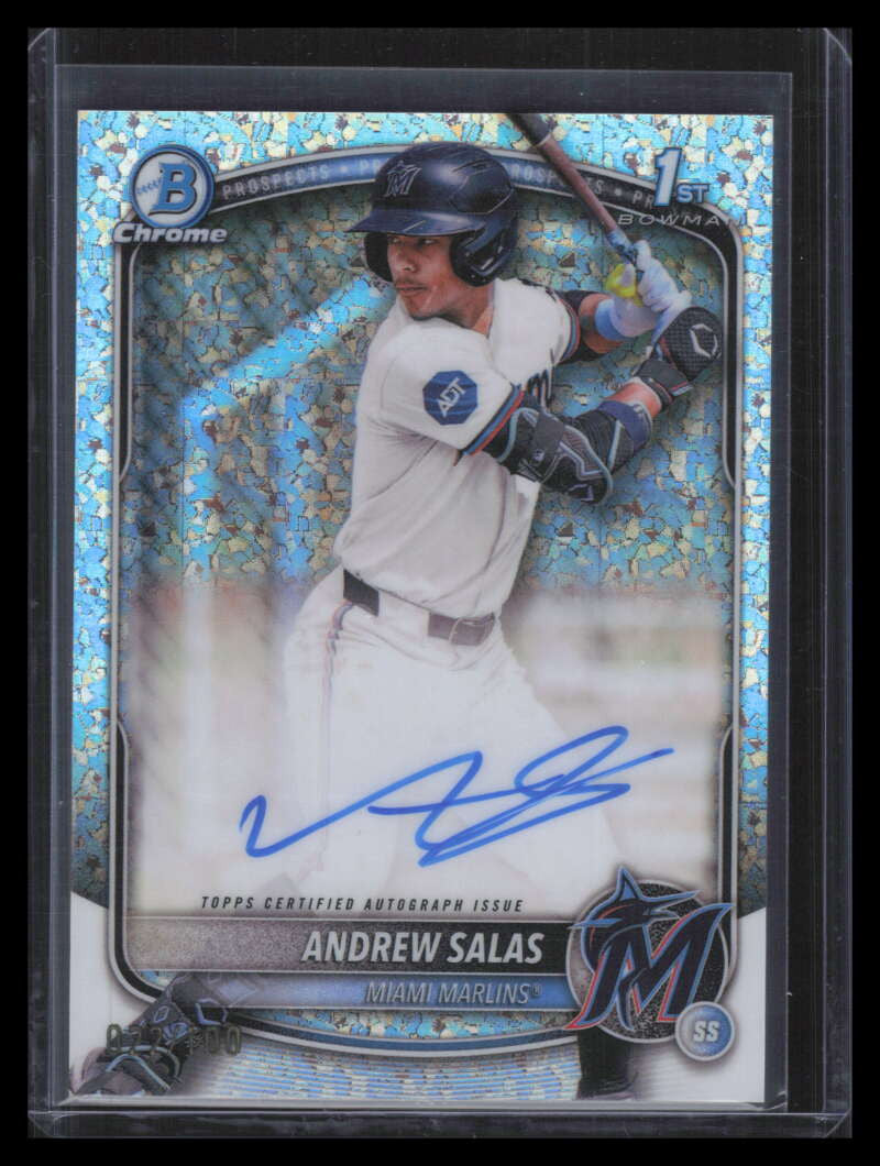 2025 Bowman Chrome Autographs Mini-Diamond Refractor Andrew Salas RC Auto 22/100