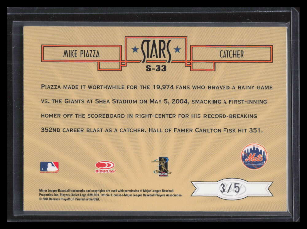 2004 Leaf Certified Cuts Stars Signature 33 Mike Piazza Auto 3/5