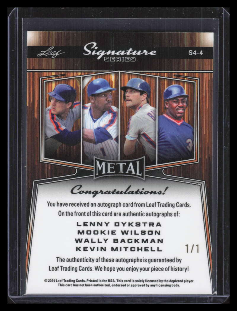2024 Leaf Metal Signature Series Mitchell Backman Wilson Dykstra Quad Auto 1/1