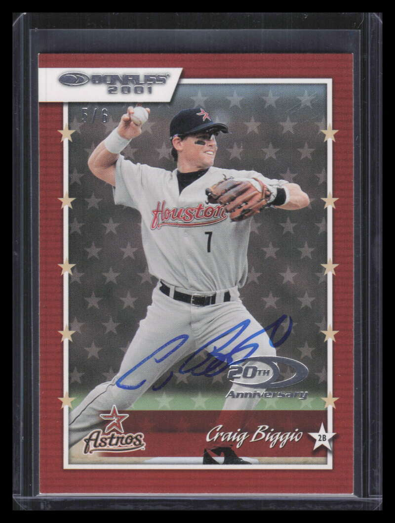 2020 Donruss Recollection Buyback Autographs Craig Biggio Auto 5/6 2001