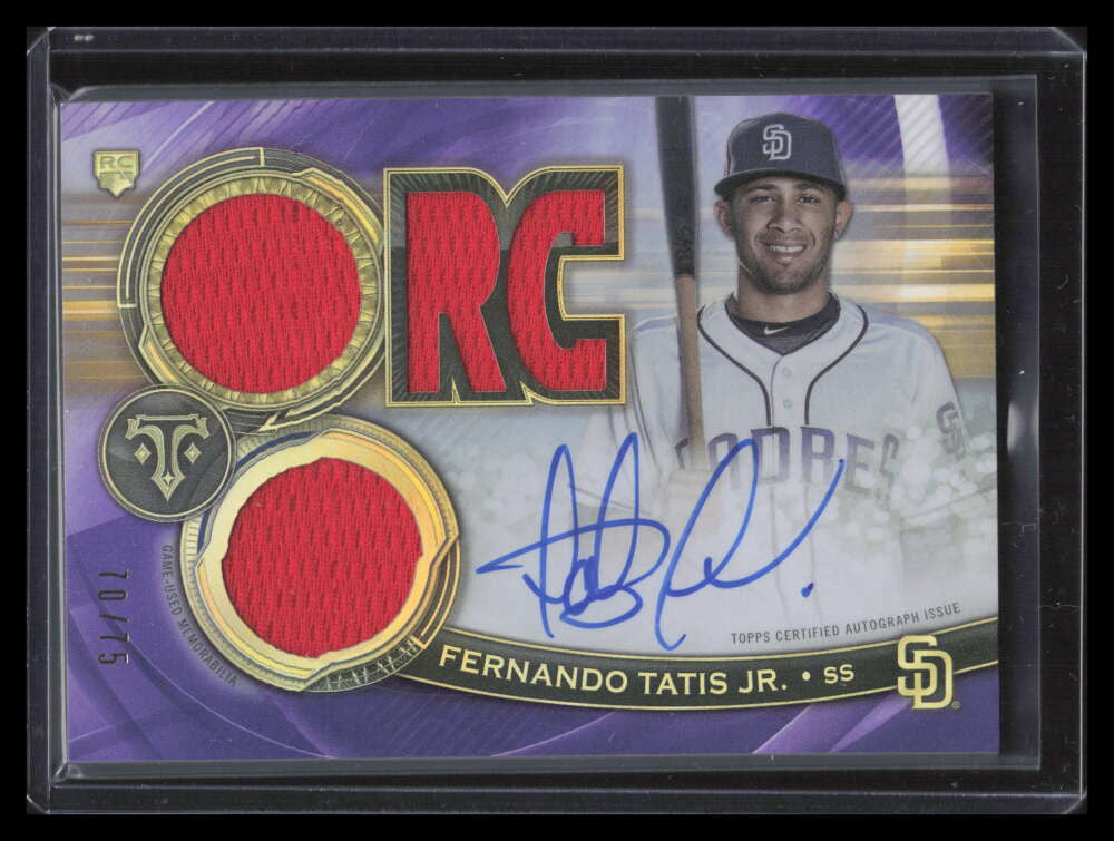 2019 Topps Triple Threads Amethyst RFPARFT Fernando Tatis RC Jersey Auto 70/75