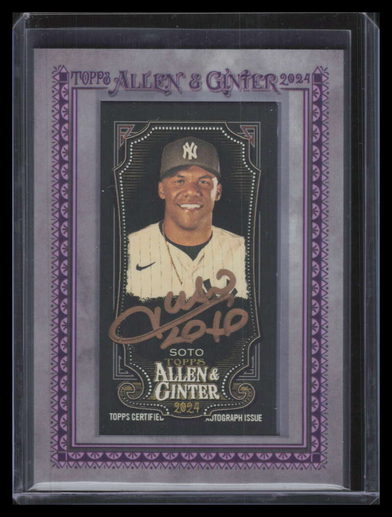 2024 Topps Allen and Ginter X Autographs Silver Frame Gold Ink Juan Soto Auto /5