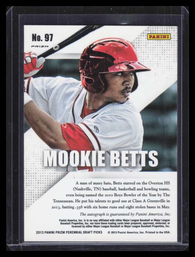 2013 Panini Prizm Perennial Draft Prospect Signatures 97 Mookie Betts RC Auto