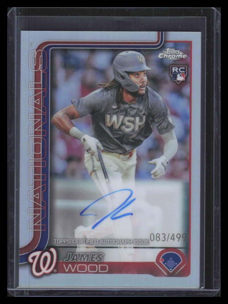 2025 Topps Chrome Rookie Autographs Refractor RAJWO James Wood RC Auto 83/499