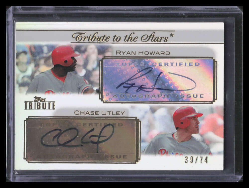 2011 Topps Tribute to the Stars Dual Autographs HU Ryan Howard Utley Auto 39/74