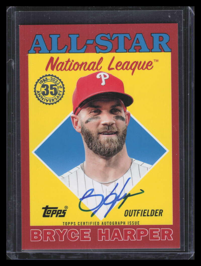 2023 Topps '88 Topps All Star Autographs Red 88asabh Bryce Harper Auto 4/10