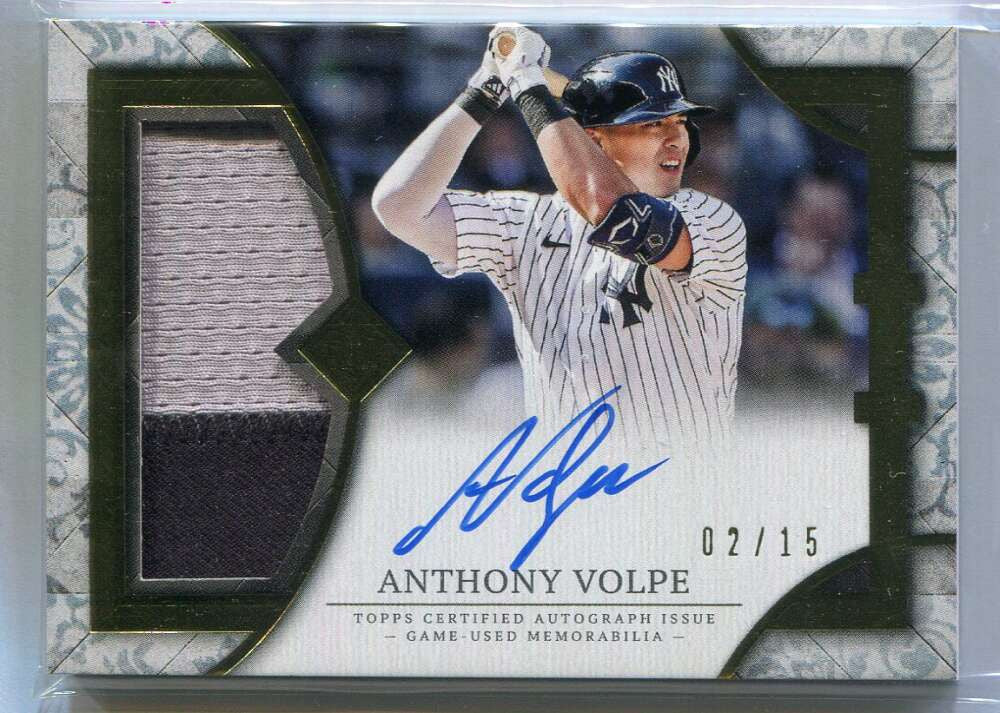 2024 Topps Transcendent Collection Patch Autographs Anthony Volpe Patch Auto /15