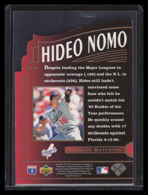 1996 SP Marquee Matchups Die Cuts mm2 Hideo Nomo