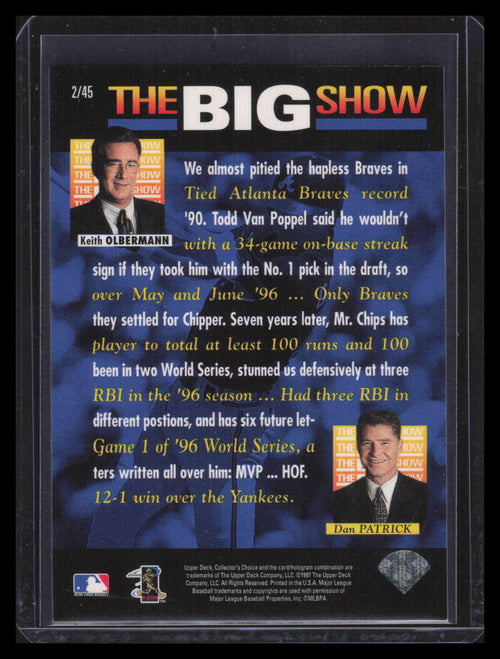 1997 Collector's Choice The Big Show World Headquarter's 2 Chipper Jones