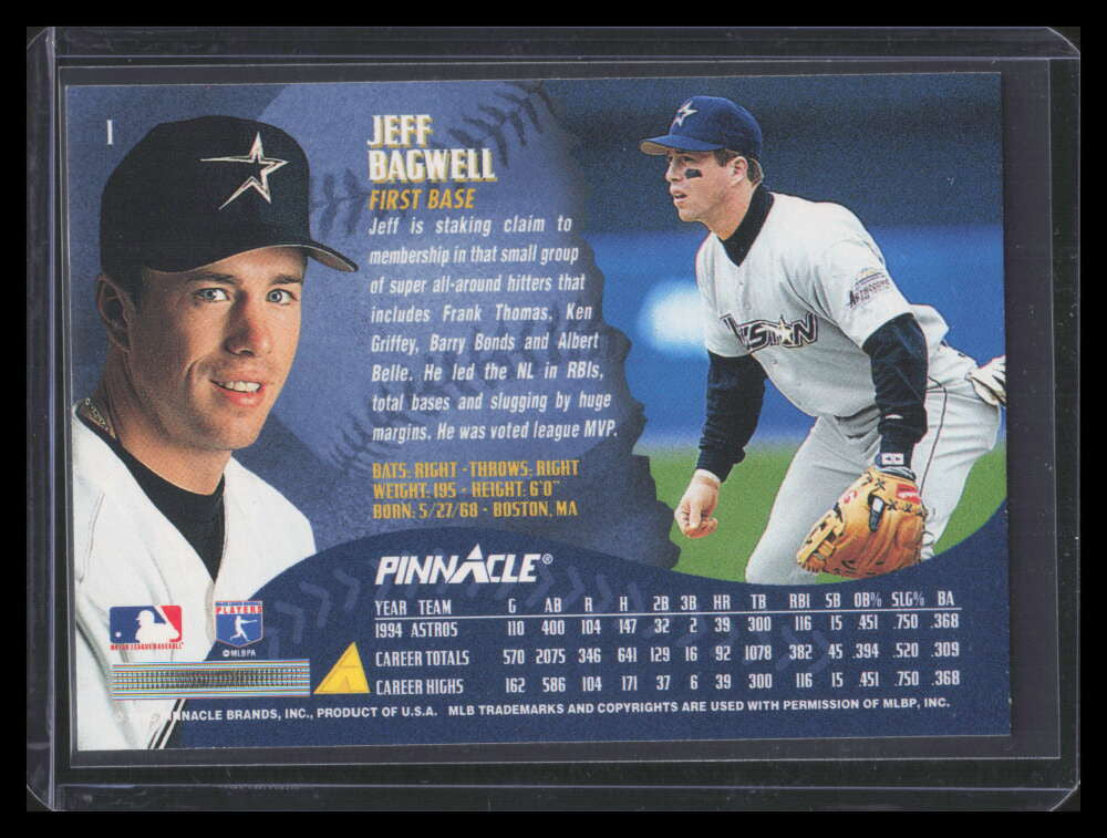 1995 Pinnacle Artist's Proofs 1 Jeff Bagwell