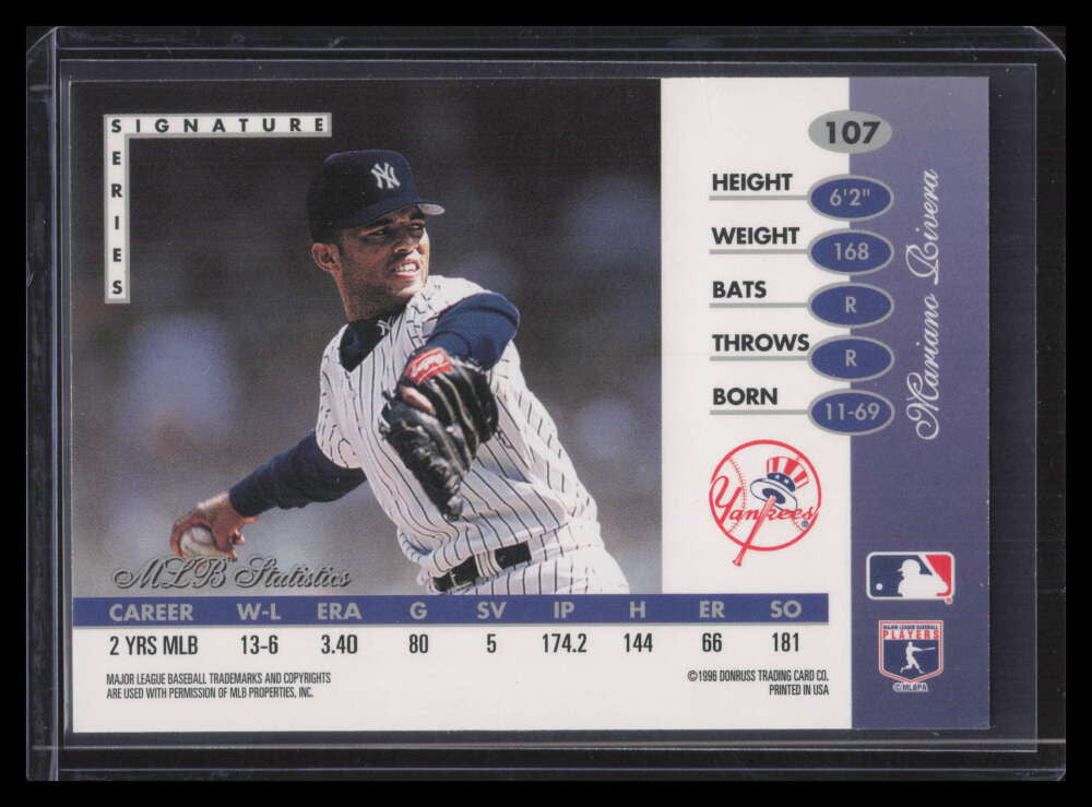 1996 Leaf Signature Gold Press Proofs 107 Mariano Rivera
