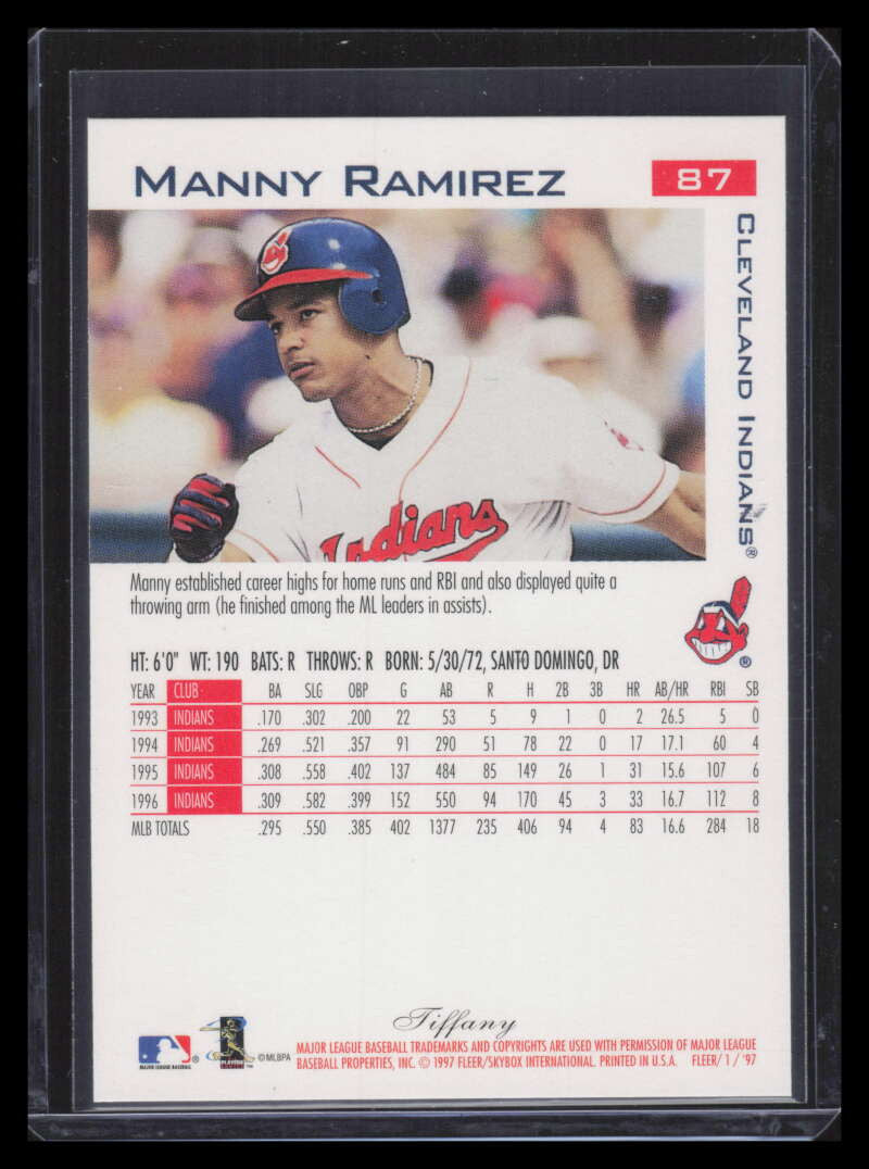 1997 Fleer Tiffany 87 Manny Ramirez