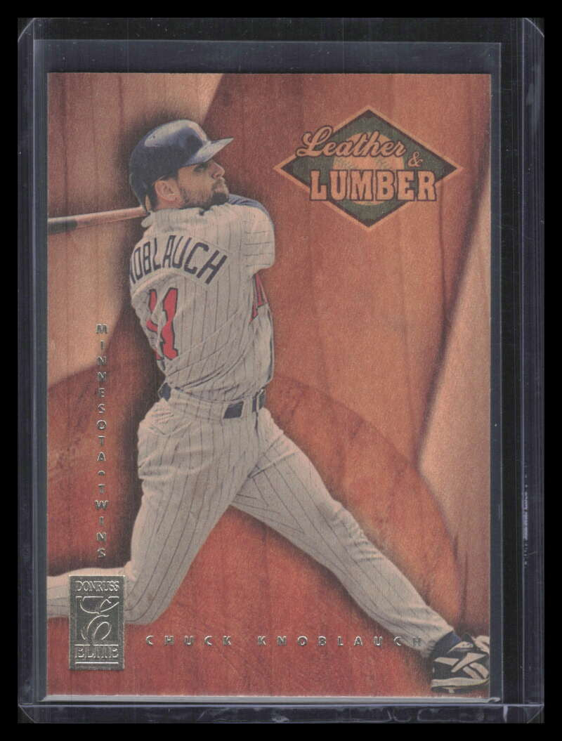 DELETE 173274 1997 Donruss Elite Leather and Lumber 8 Chuck Knoblauch 344/500