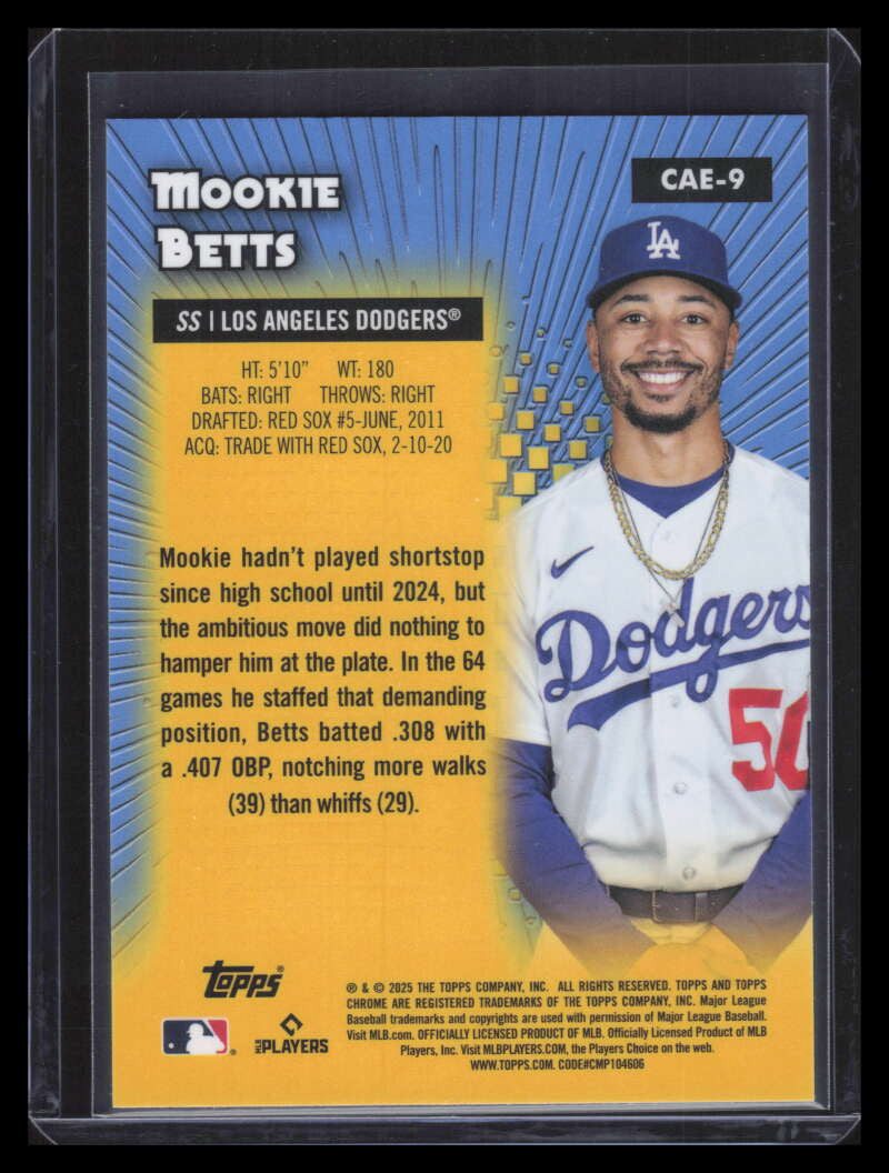 SOLD 173283 2025 Topps Chrome Logofractor All-Etch Green Refractor cae9 Mookie Betts 24/99