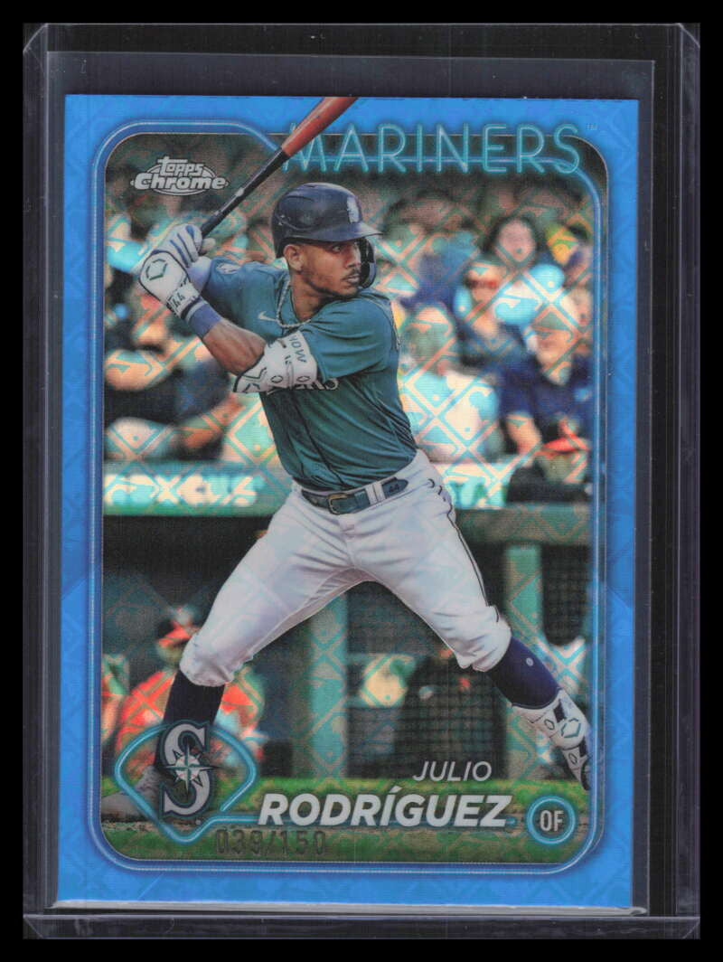 2024 Topps Chrome Logofractor Blue Refractor 300 Julio Rodriguez 39/150