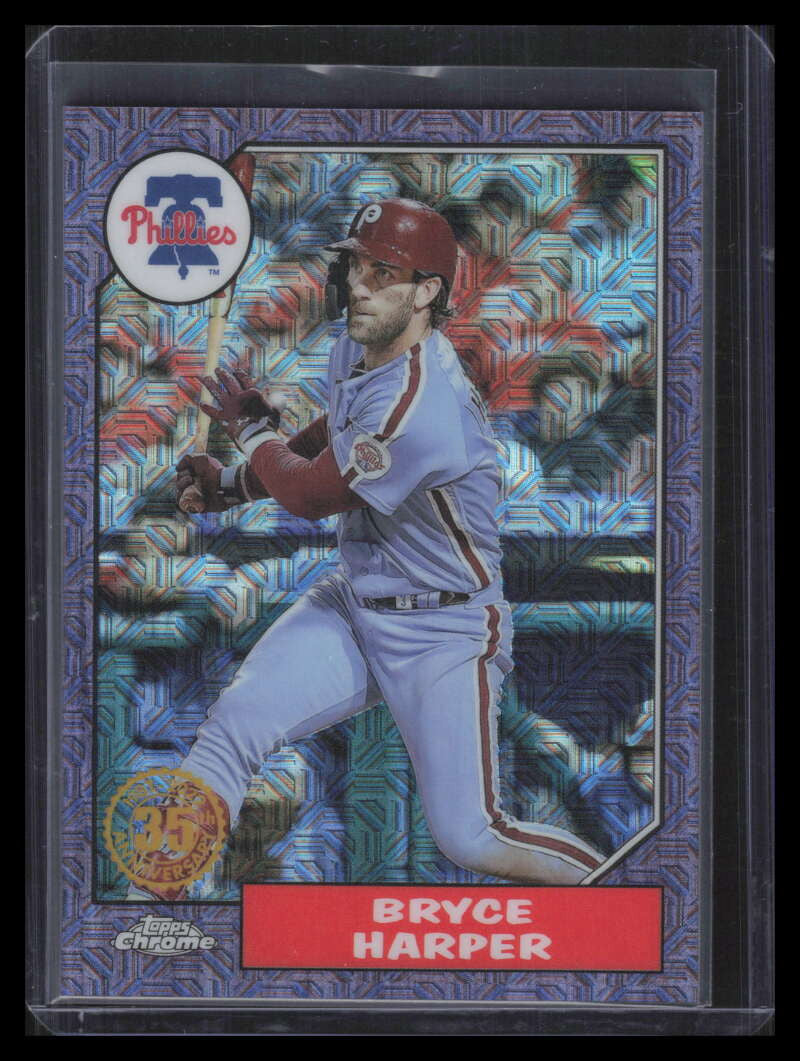 DELETE 173290 2022 Topps Update '87 Silver Pack Chrome Purple Refractor Bryce Harper 52/75
