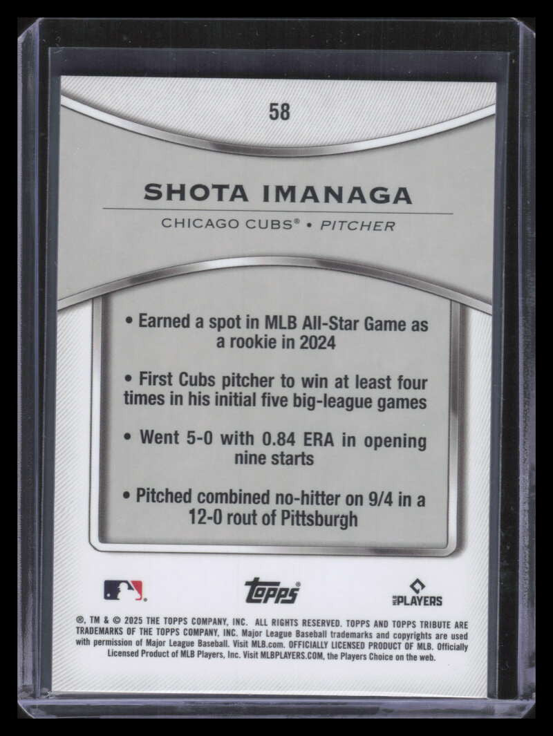 2025 Topps Tribute Red 58 Shota Imanaga 10/10