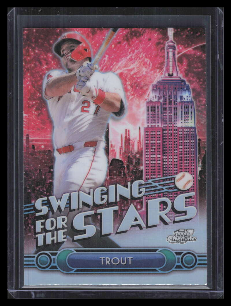 2025 Topps Fanatics Fest Cosmic Chrome Swinging for the Fences ss23 Mike Trout