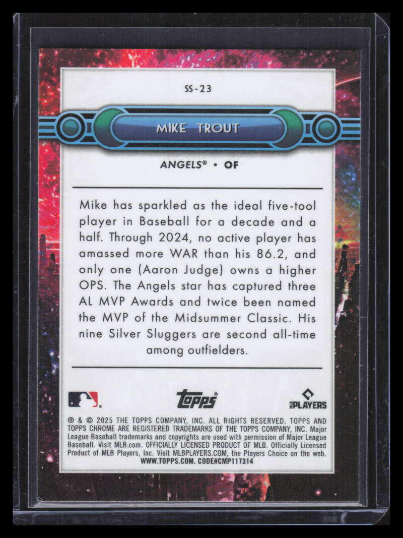 2025 Topps Fanatics Fest Cosmic Chrome Swinging for the Fences ss23 Mike Trout