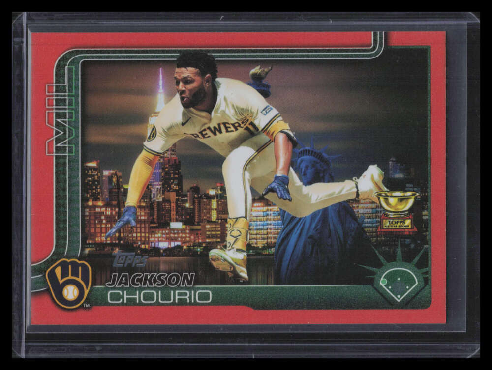 2025 Topps Fanatics Fest Big Apple Orange Foil 376 Jackson Chourio 17/25