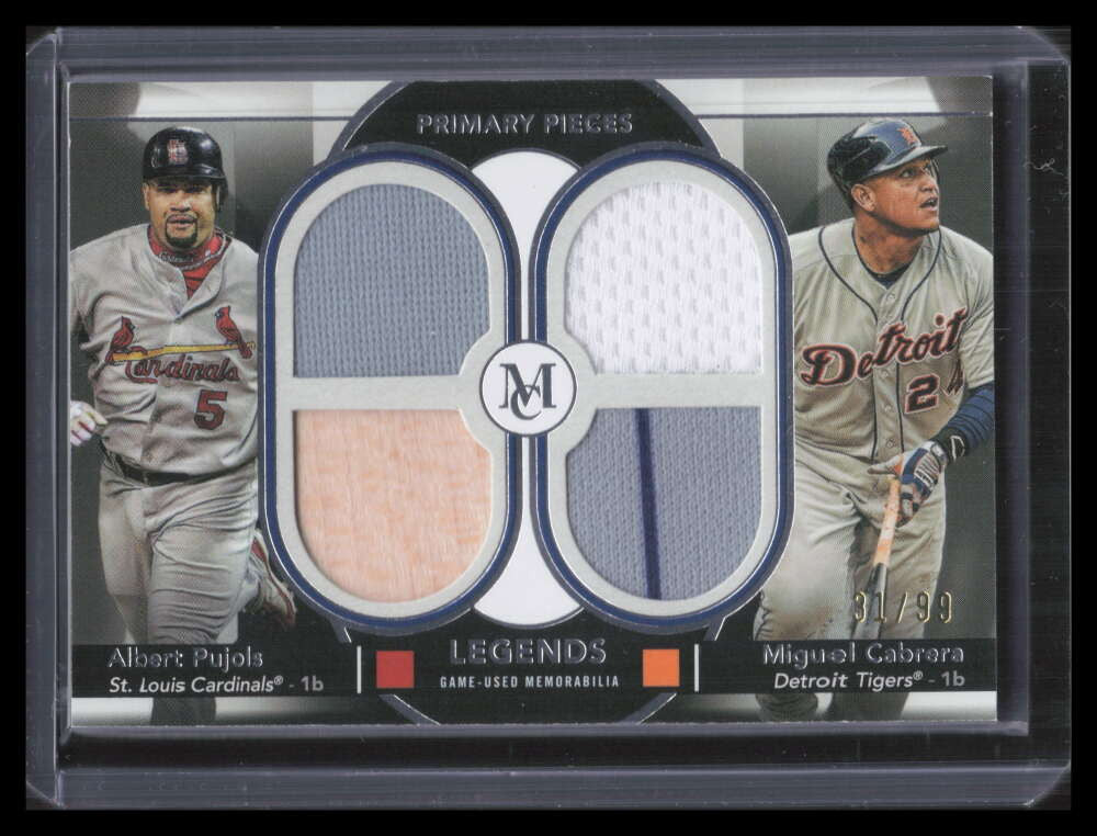 2024 Topps Museum Primary Pieces Legends Cabrera Pujols Quad Bat Jersey 31/99