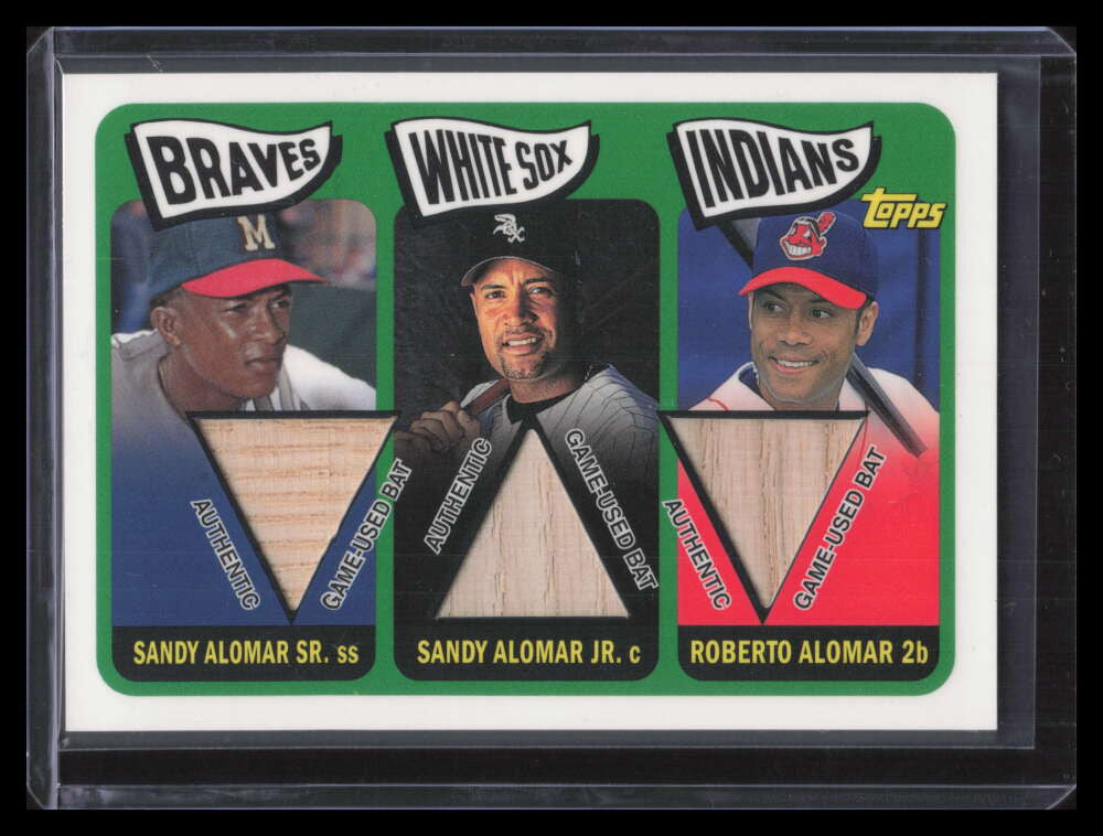 2002 Topps Like Father Like Son Relic FSAL Sandy Sr Jr Roberto Alomar Triple Bat