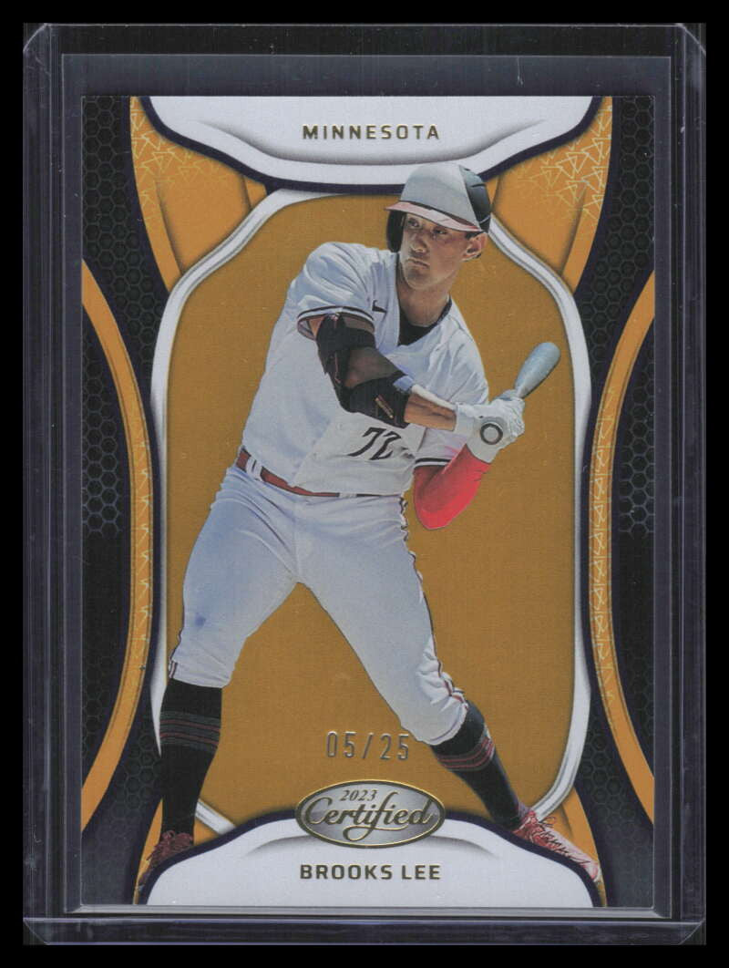 SOLD 173471 2023 Panini Chronicles Certified Gold 27 Brooks Lee Rookie 5/25