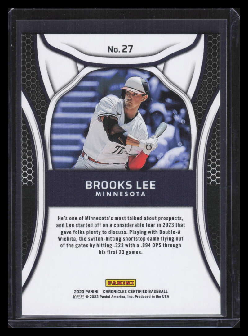 SOLD 173471 2023 Panini Chronicles Certified Gold 27 Brooks Lee Rookie 5/25