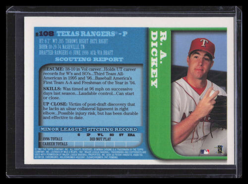 1997 Bowman Chrome Refractor 108 R. A. Dickey Rookie