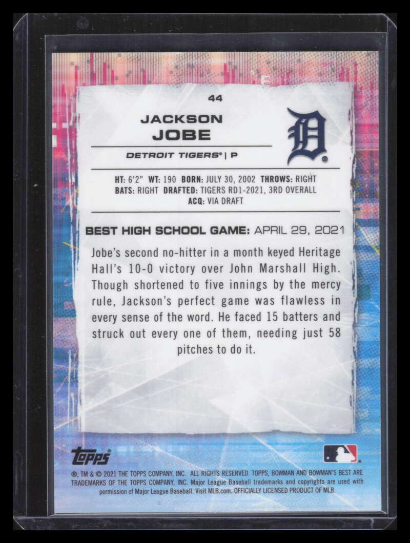 2021 Bowman's Best Gold Refractor 44 Jackson Jobe Rookie 25/50