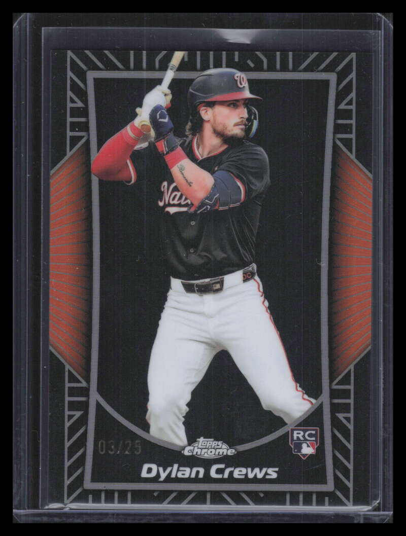 2025 Topps Chrome Shadow Etch Orange Refractor se14 Dylan Crews Rookie 3/25