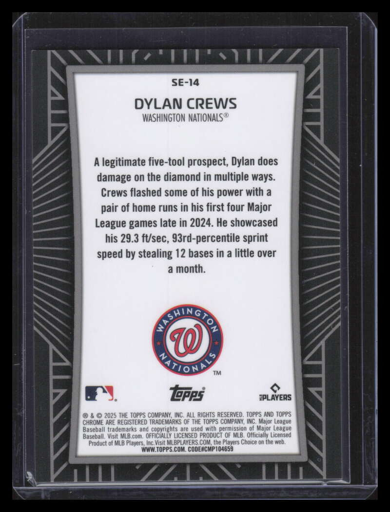 2025 Topps Chrome Shadow Etch Orange Refractor se14 Dylan Crews Rookie 3/25