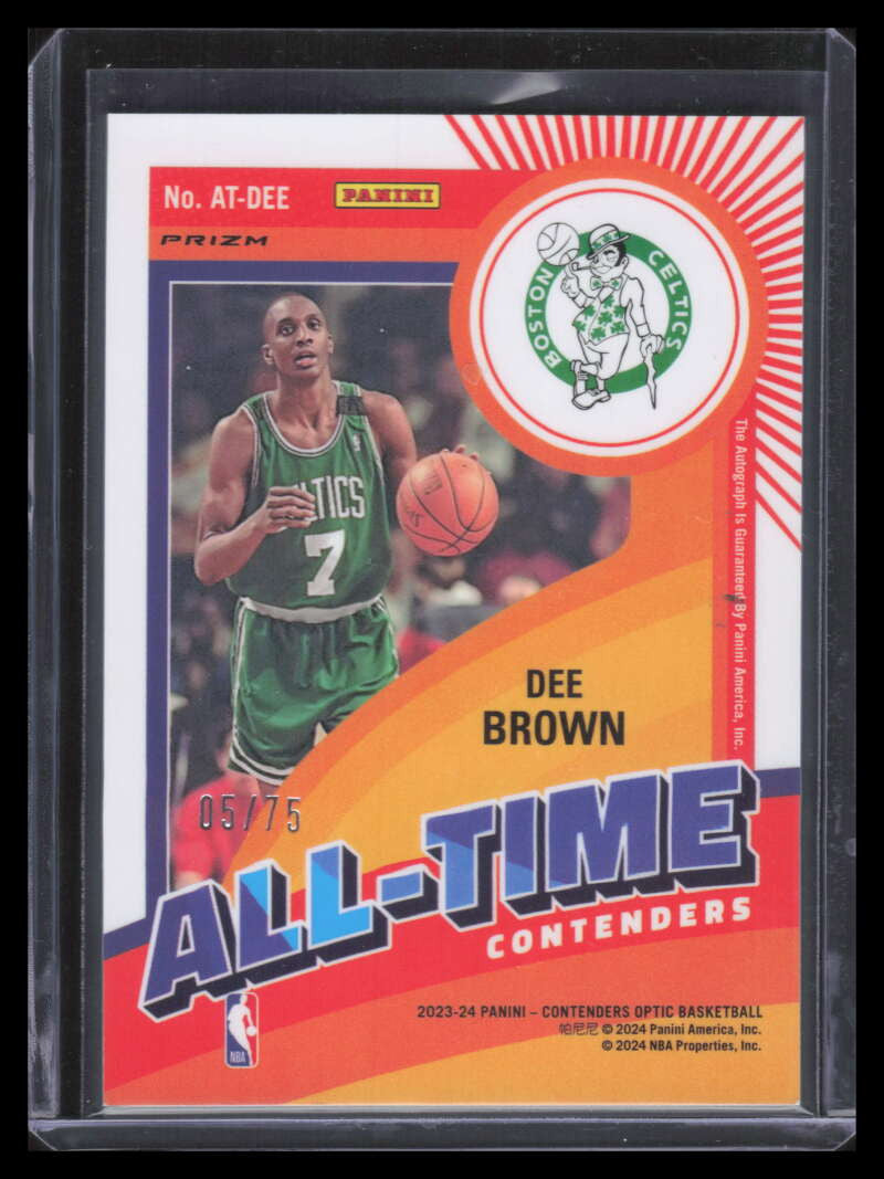 2023-24 Panini Optic All-Time Contenders Autographs Blue 11 Dee Brown Auto 5/75