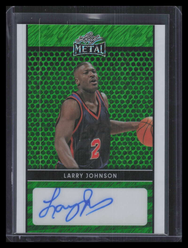 2024 Leaf Collective Leaf Autographs Shimmer Green lalj1 Larry Johnson Auto 6/6