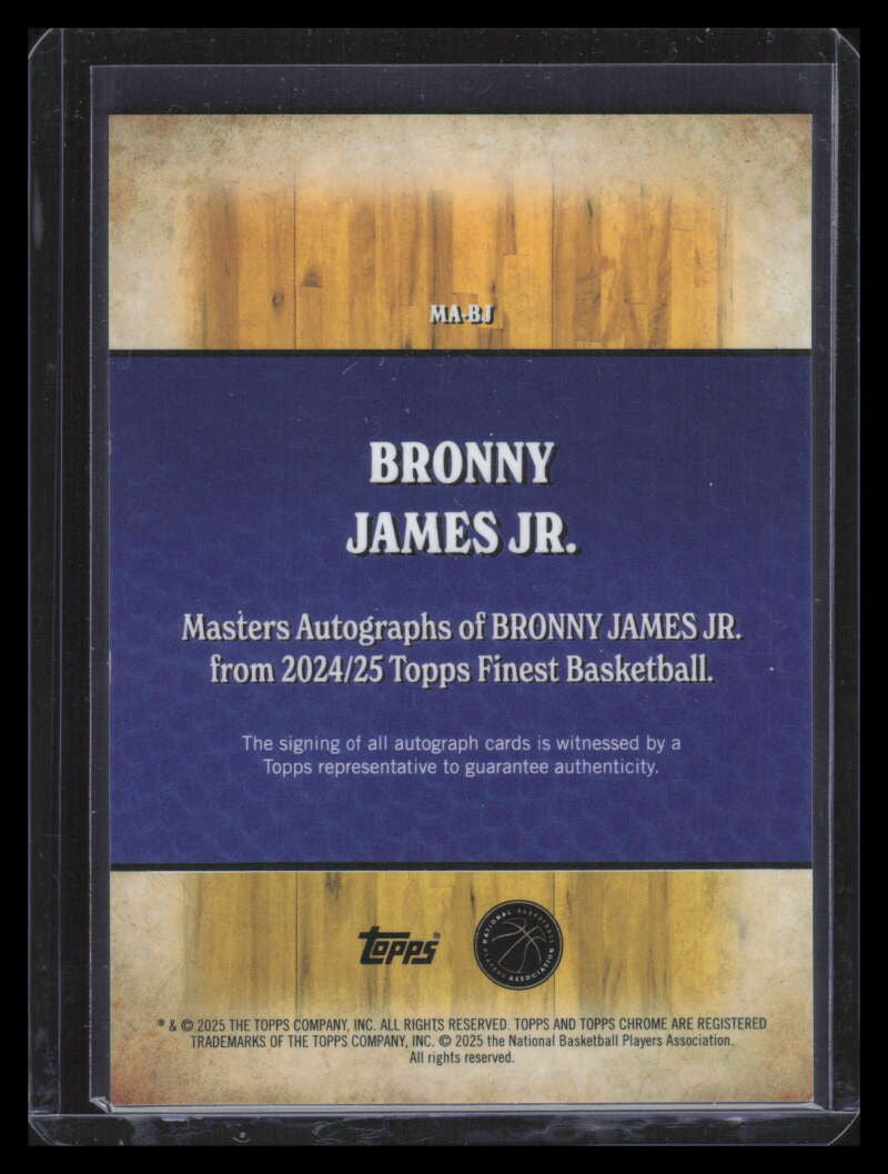 2024-25 Finest Masters Autographs Gold Refractor Bronny James Jr. RC Auto 37/50