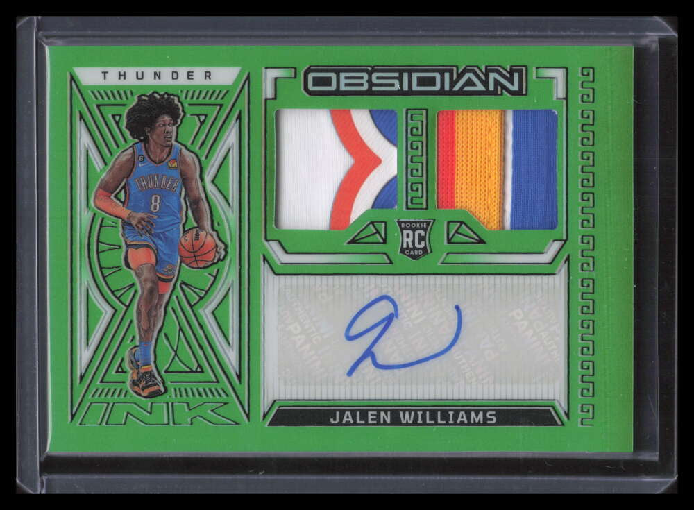 2022-23 Panini Obsidian Ink Green Flood Jalen Williams RC Dual Patch Auto 5/20