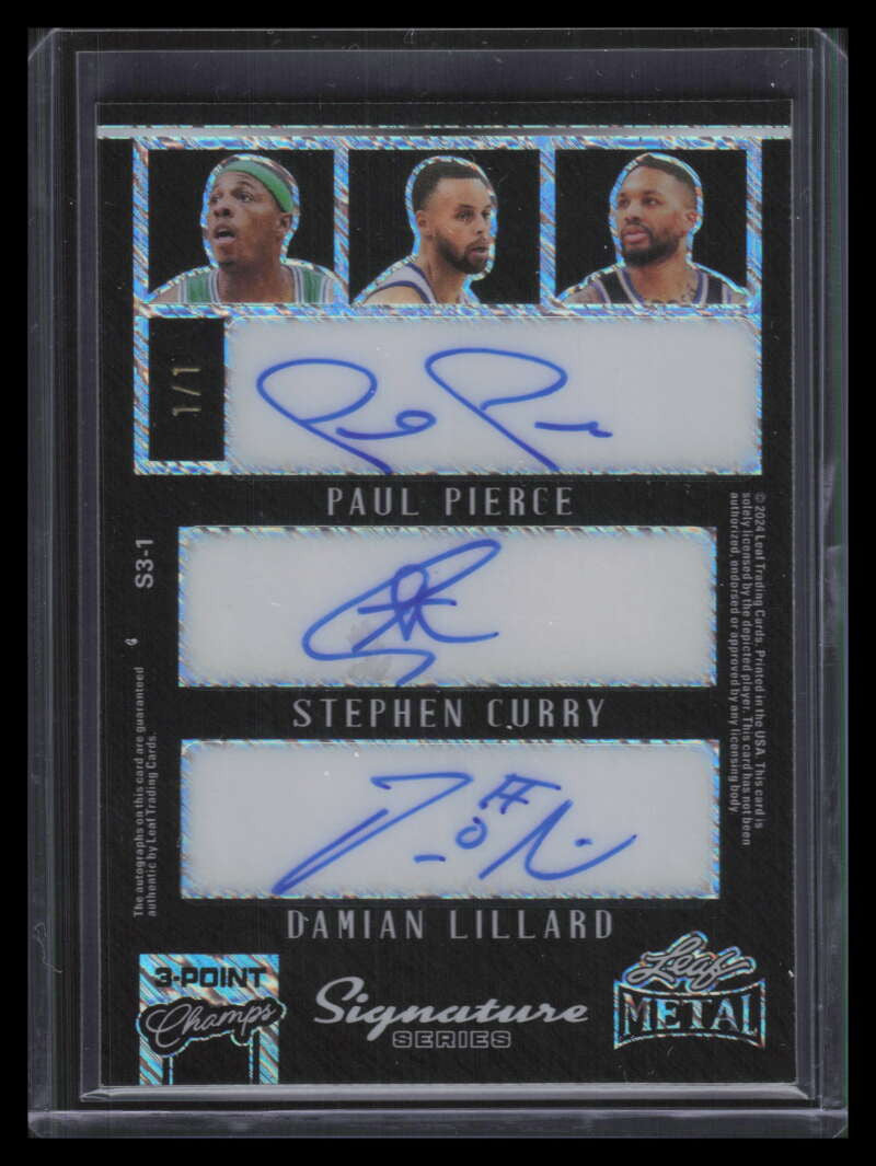 2024 Leaf Metal Signature Series Hodges Rice Bird Lillard Pierce Curry Auto 1/1