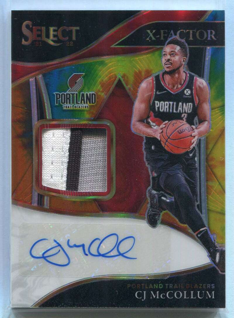 2021-22 Select X-Factor Memorabilia Tie Dye 12 CJ McCollum Patch Auto 8/25