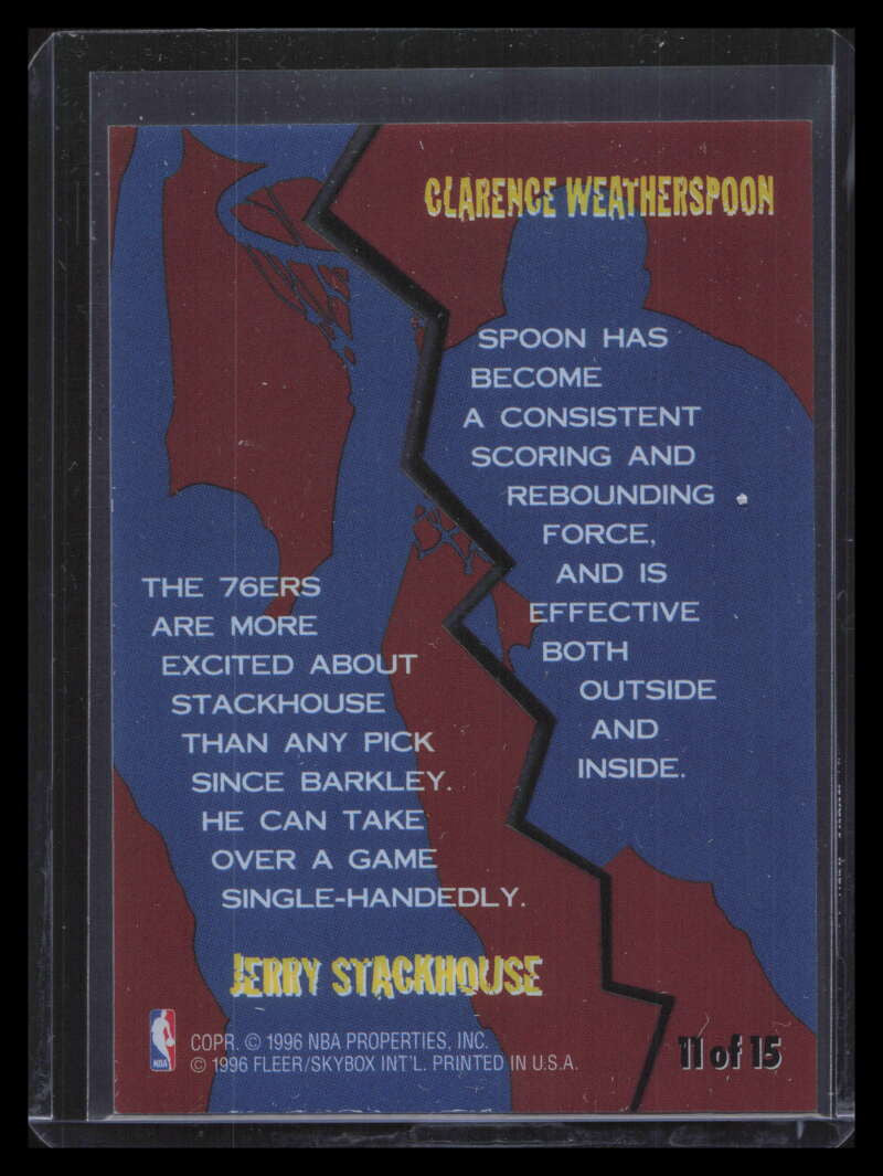 1996-97 Fleer Game Breakers 11 Clarence Weatherspoon Jerry Stackhouse