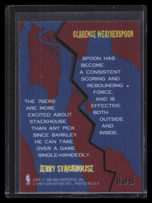1996-97 Fleer Game Breakers 11 Clarence Weatherspoon Jerry Stackhouse